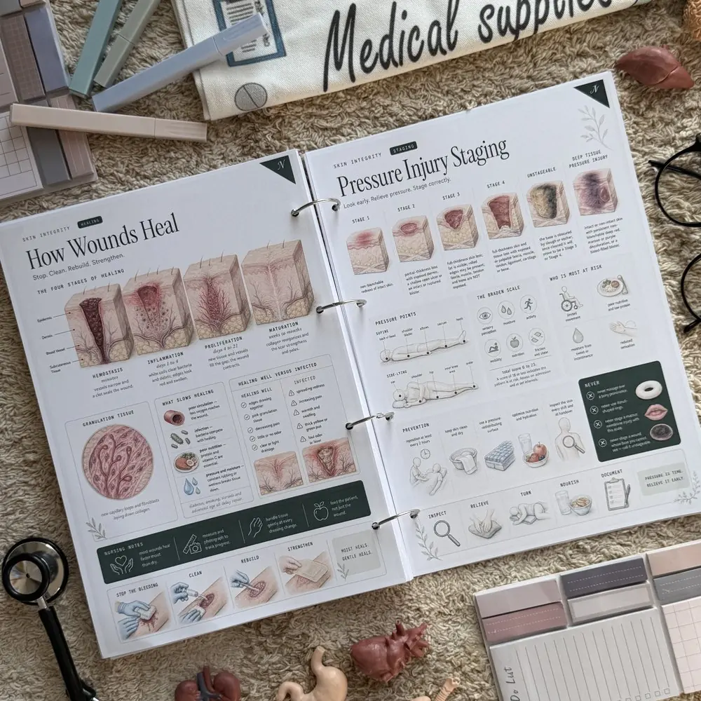 How Wounds Heal and Pressure Injury Staging, open in a printed copy