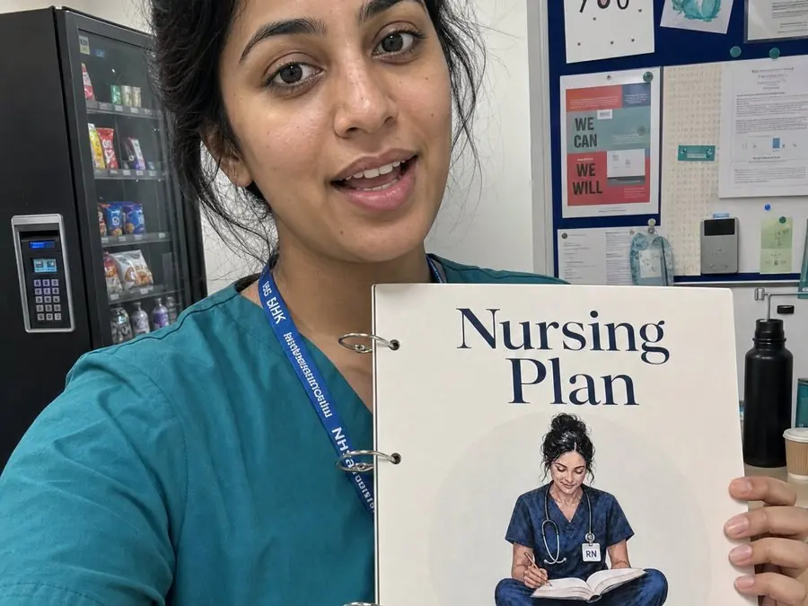 Priya S. with her copy of the Nursing Plan
